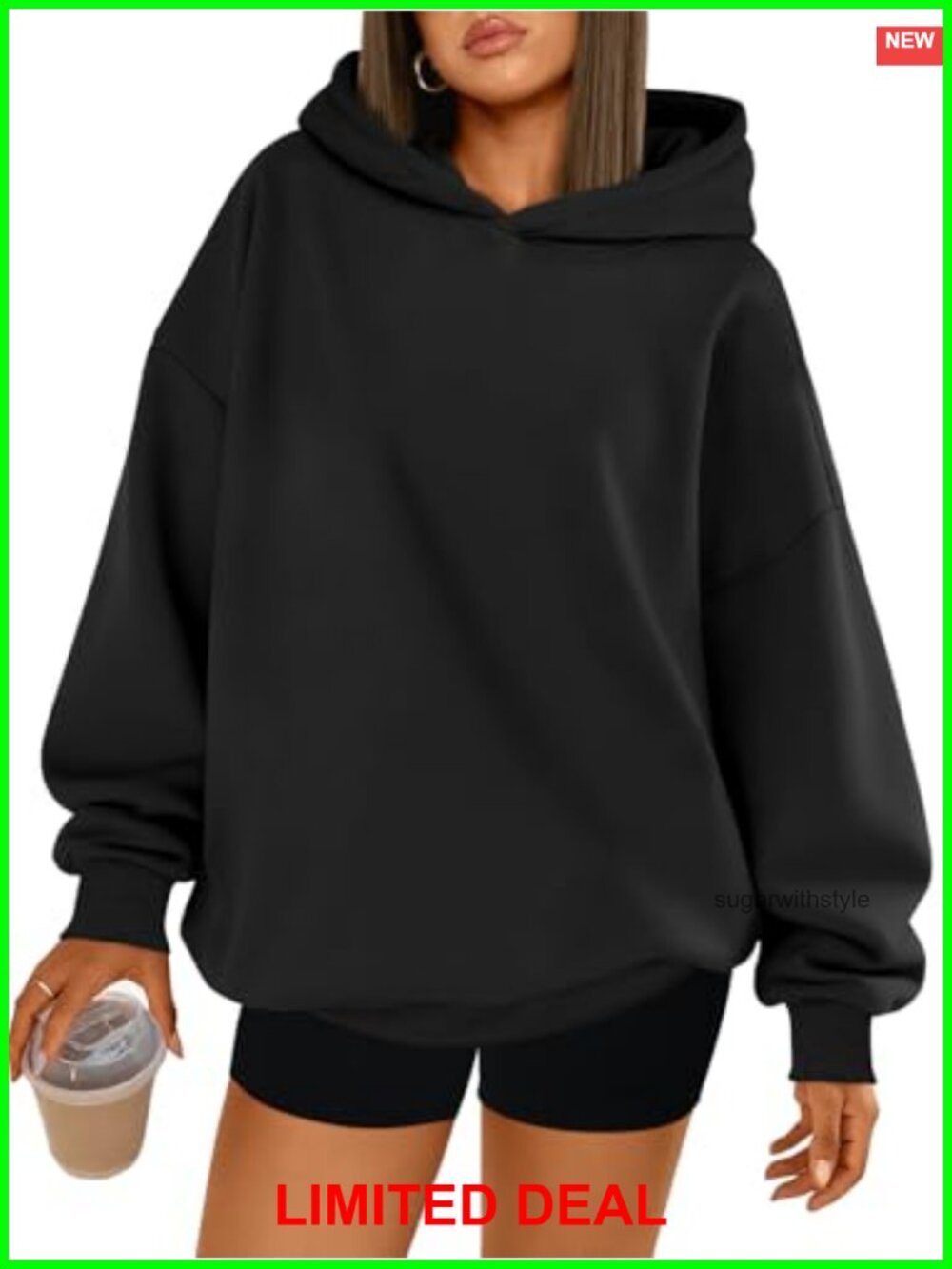 Oversized Hoodie Soft Fleece Lined Pullover Sweatshirt for Fall Winter
